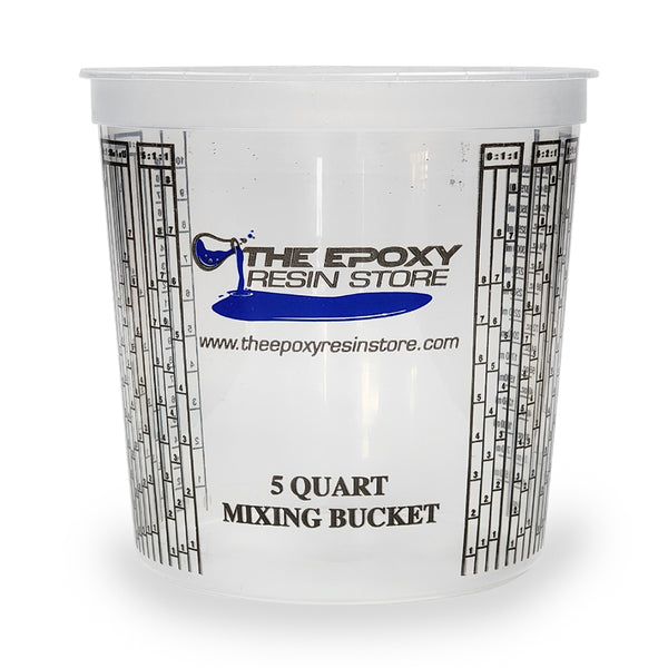 Clear Plastic 5 Quart Epoxy Resin Mixing Cups - Graduated